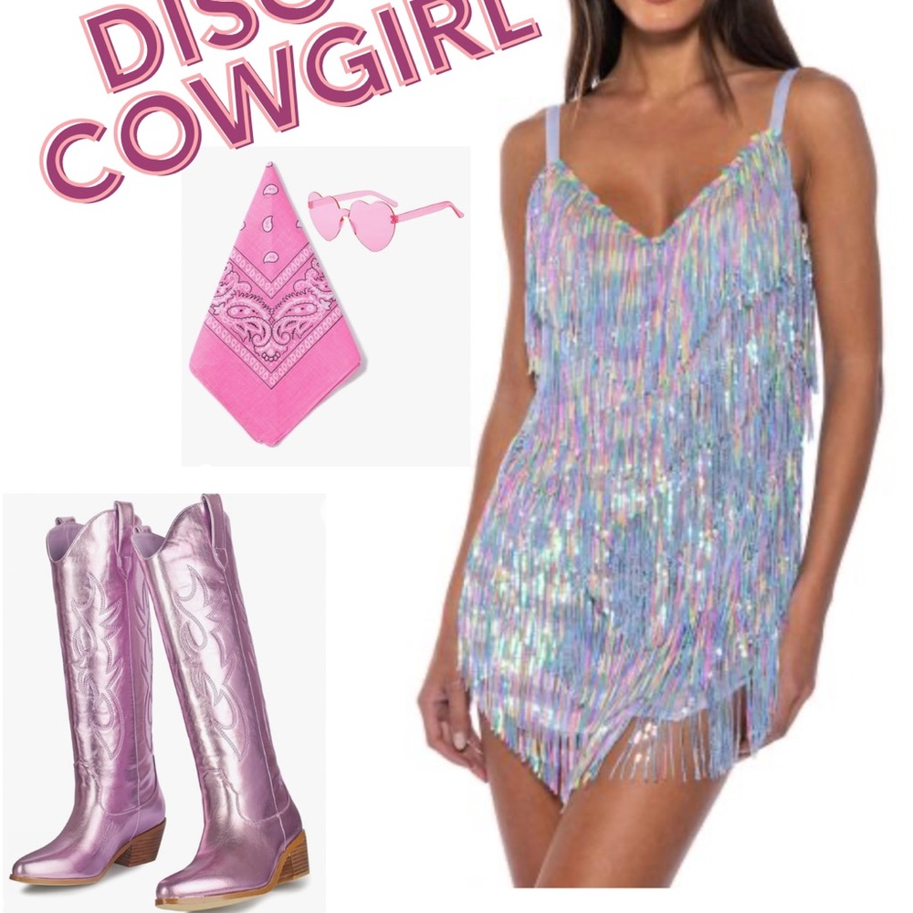 Disco cowgirl outfit!! Size small, and worn one time.
